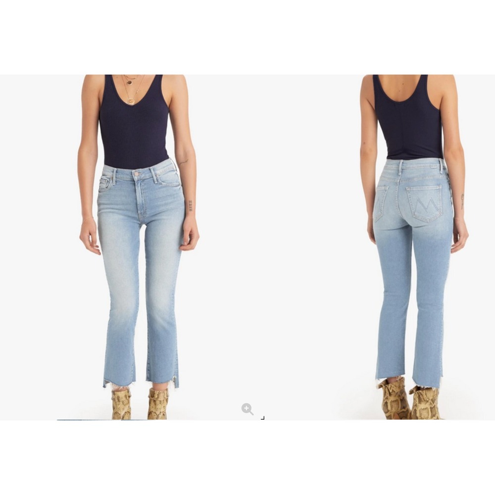 Mother The Insider Crop Step Fray Jeans in Fresh Catch Women 25 Designer USA
